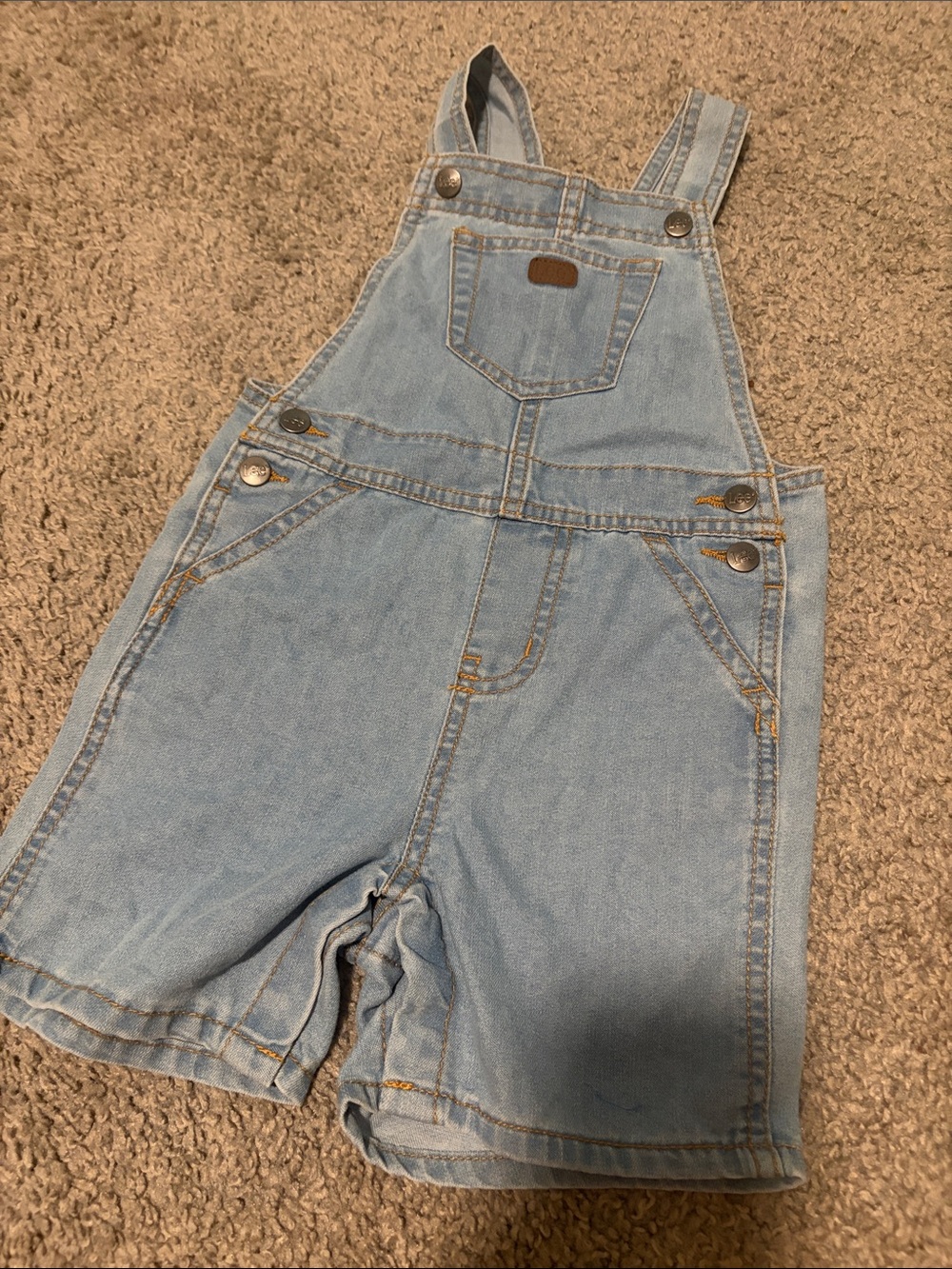 Lee Light Blue Denim Short Overalls for Kids